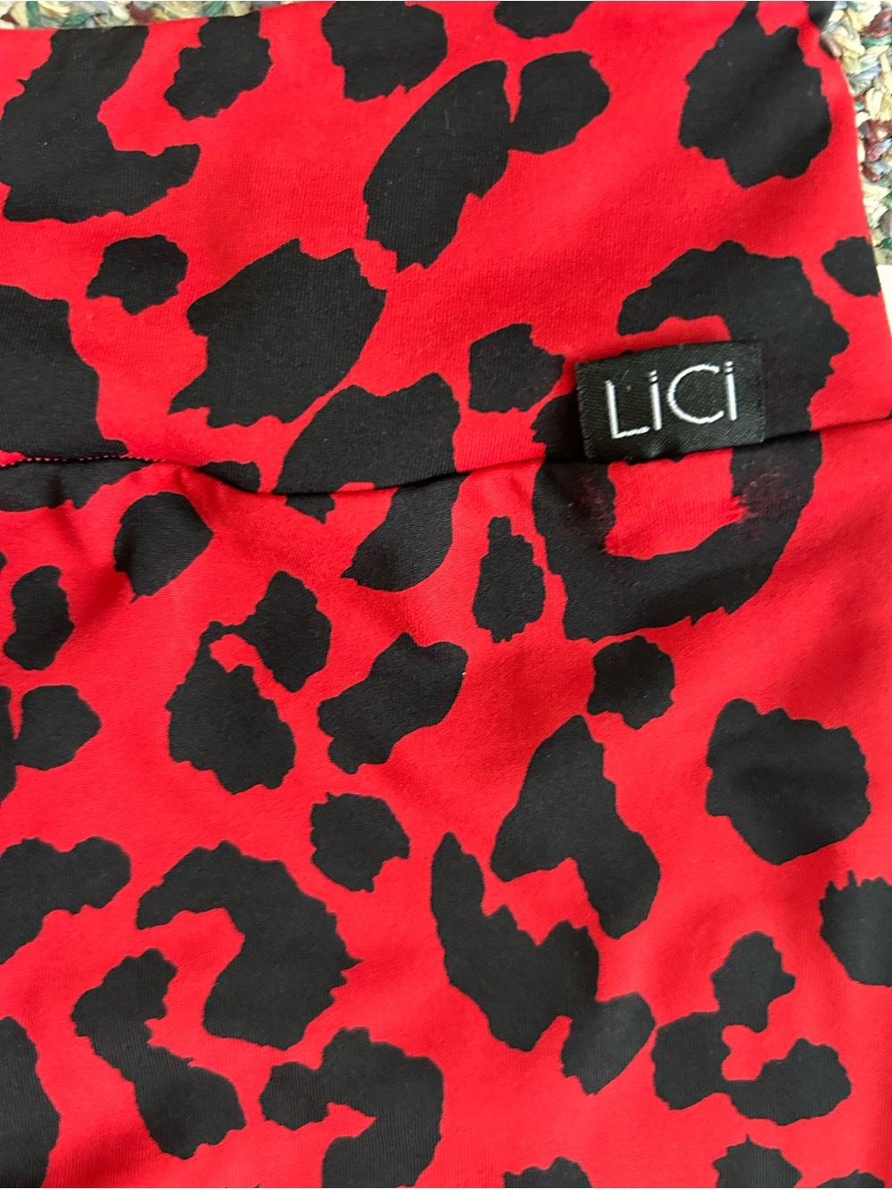 Lici Fit High-Rise Red Leopard Print Women's Active Leggings Size Small - Picture 8 of 8